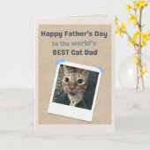 Carte de Meilleur Papa Chat du Monde Message Perso (Fleur jaune)