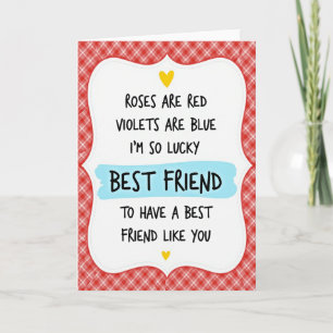 Carte de meilleure amie chanceuse