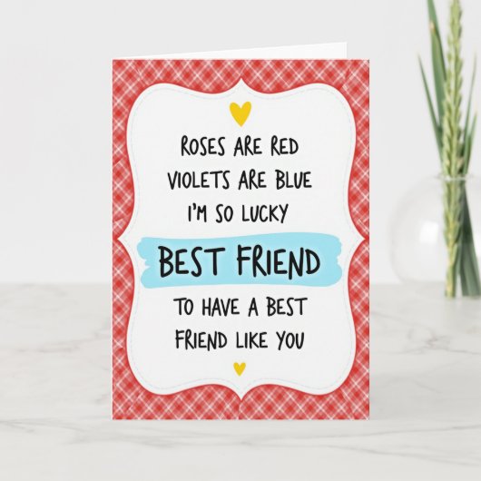 Carte de meilleure amie chanceuse (Devant)