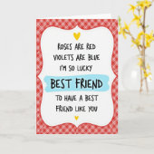 Carte de meilleure amie chanceuse (Fleur jaune)