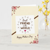 Carte de Meilleure Amie Mère Radieuse (Fleur jaune)
