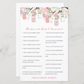 Carte de meilleure qualité de mariée et de champig (Devant / Derrière)