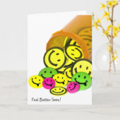 Carte De meilleures pilules bientôt heureuses de visage (Fleur jaune)