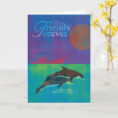 Carte De meilleurs amis dauphins pour toujours dans la (Fleur jaune)