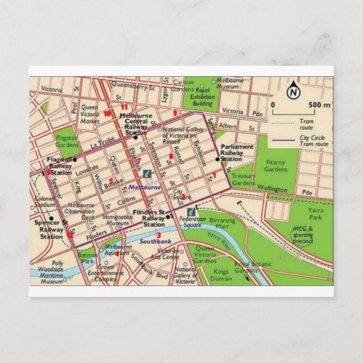 carte de melbourne ville cbd (Devant)