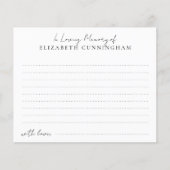 Carte de mémoire funéraire moderne en souvenir aff (Devant)