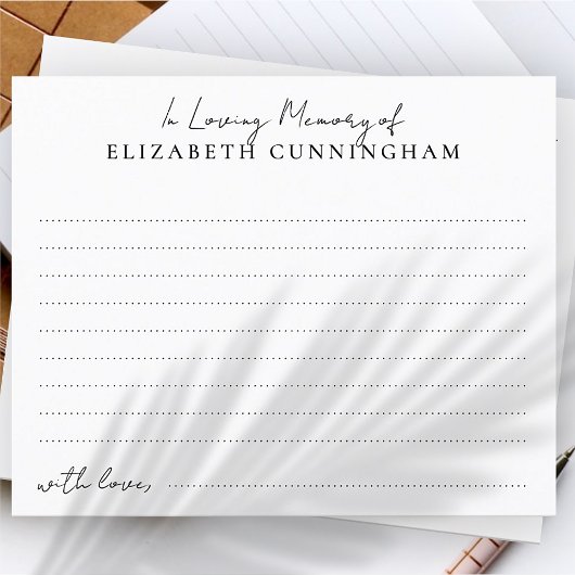 Carte de mémoire funéraire moderne en souvenir aff