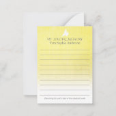 Carte de mémoire rose jaune pour commémorations et (Dos)