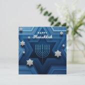 Carte de Menorah de Hanukkah joyeux (Debout devant)