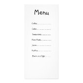 Carte de menu (Dos)