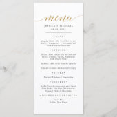 Carte de menu à calligraphie dorée élégante et fau (Devant)