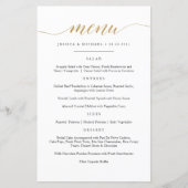 Carte de menu à calligraphie dorée fausse élégante (Devant)