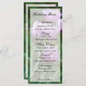 Carte de menu à fleurs roses (Devant / Derrière)