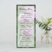 Carte de menu à fleurs roses (Debout devant)