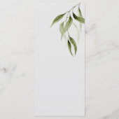 Carte de menu à l'aquarelle rustique Eucalyptus ve (Dos)