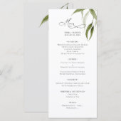 Carte de menu à l'aquarelle rustique Eucalyptus ve (Devant / Derrière)