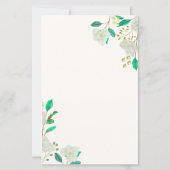 Carte de menu à l'arche florale blanche (Dos)