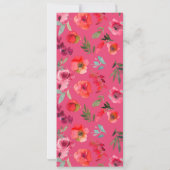 Carte de menu à Mariage de fleurs rose chaud Boho (Dos)