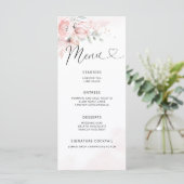 Carte de menu à mariage floral (Debout devant)