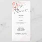 Carte de menu à mariage floral (Devant)