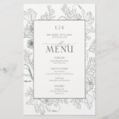 Carte de menu à monogramme calligraphié vert sauge (Devant)