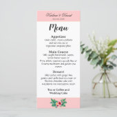 Carte de menu à thème mariage floral tropical (Debout devant)