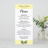 Carte de menu à thème mariage floral tropical (Debout devant)
