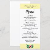 Carte de menu à thème mariage floral tropical (Devant / Derrière)