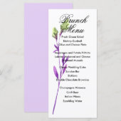 Carte de menu à tige aquarelle (Devant / Derrière)