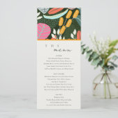 Carte de menu Abstrait Bold Tropical Botanical Mar (Debout devant)