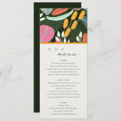 Carte de menu Abstrait Bold Tropical Botanical Mar (Devant / Derrière)