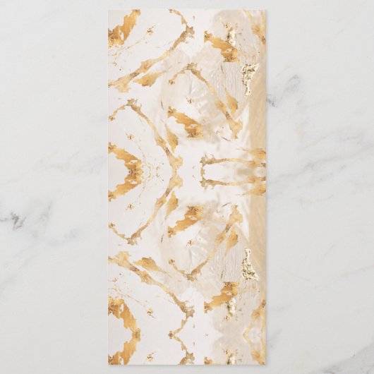 Carte de menu Abstrait Mariage Gold Luxury Modern (Dos)