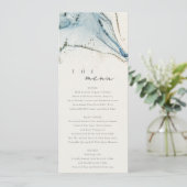 Carte de menu Abstraite chic Blue Gold Beachy Mari (Debout devant)