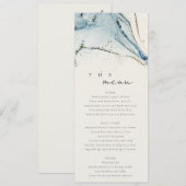 Carte de menu Abstraite chic Blue Gold Beachy Mari (Devant / Derrière)
