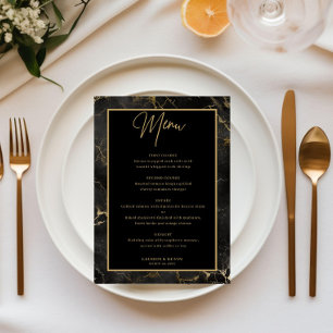 Carte de menu agate en marbre noir