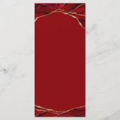 Carte de menu Agate rouge et or (Dos)