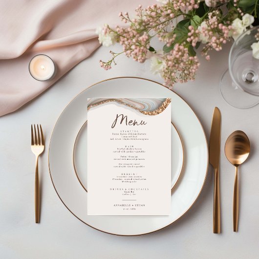 Carte de menu Agate Stone Marble