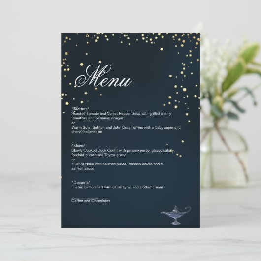 CARTE DE MENU ALADDIN (Debout devant)