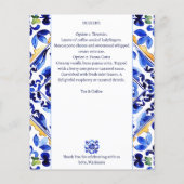 Carte de menu Amalfi Vietri Italienne (Dos)