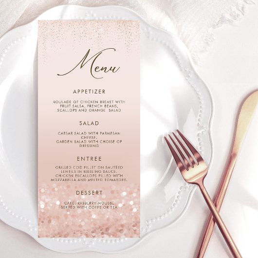 Carte de menu Anniversaire 80 ans Paillettes Or Ro