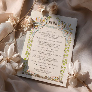 Carte de menu aquarelle Élégance Royale Victorienn