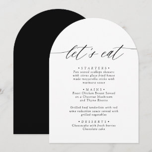 Carte de menu Arché Noir & Blanc Moderne Mangeons