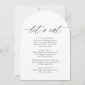 Carte de menu Arché Noir & Blanc Moderne Mangeons (Devant)