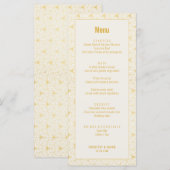 Carte de menu Art déco géométrique or et blanc (Devant / Derrière)