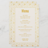 Carte de menu Art déco géométrique or et blanc (Devant / Derrière)