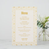 Carte de menu Art déco géométrique or et blanc (Debout devant)