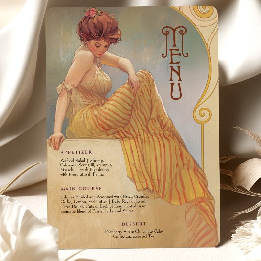 Carte de menu Art Nouveau