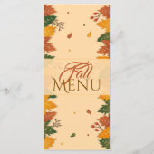 Carte de menu automne plat nuances brunes (Dos)