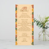 Carte de menu automne plat nuances brunes (Debout devant)