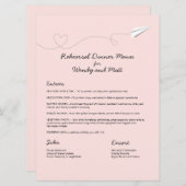 Carte de menu Avion papier (Devant / Derrière)